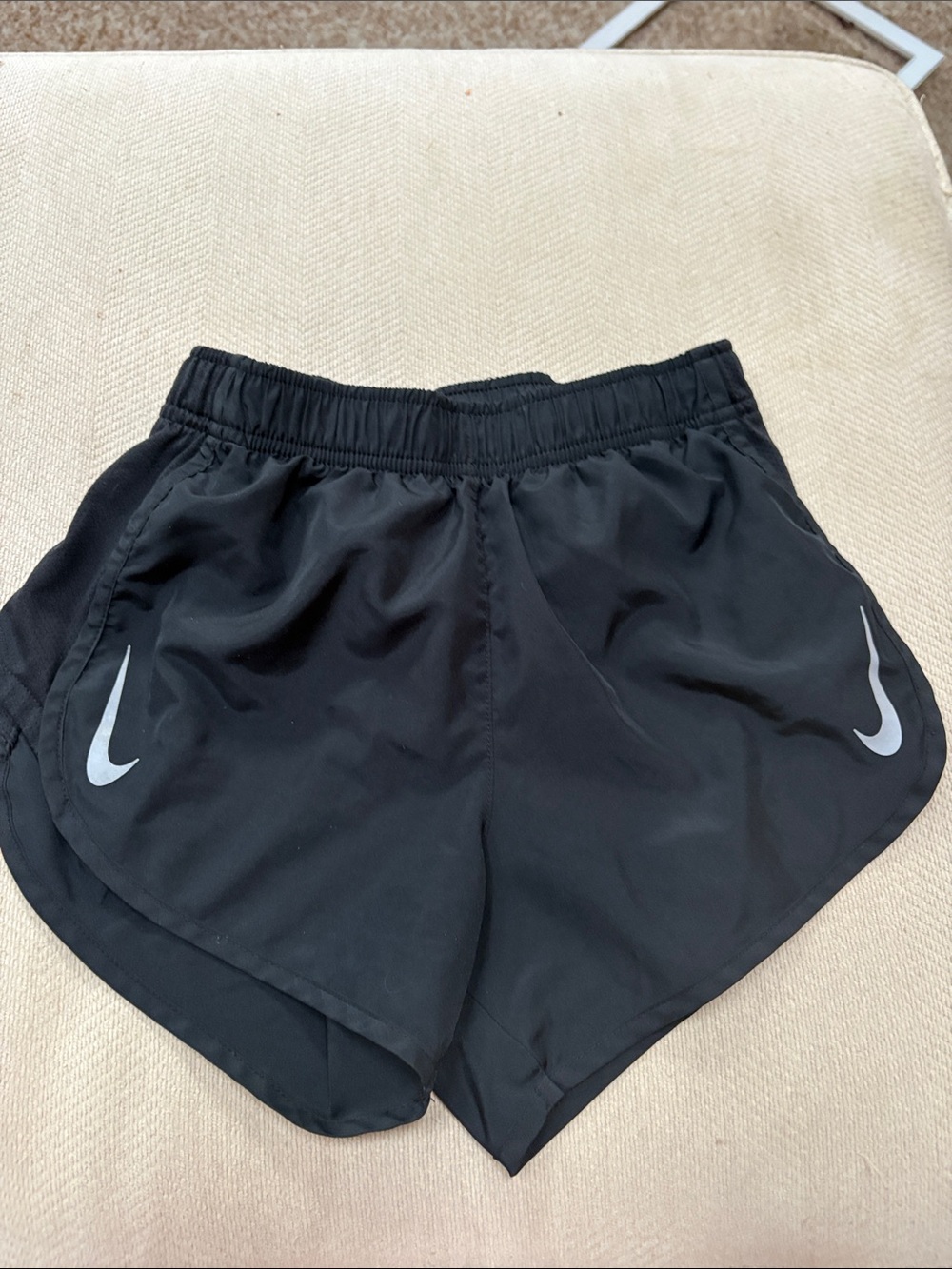 Nike Black Women's Athletic Running Shorts with Reflective Swooshes